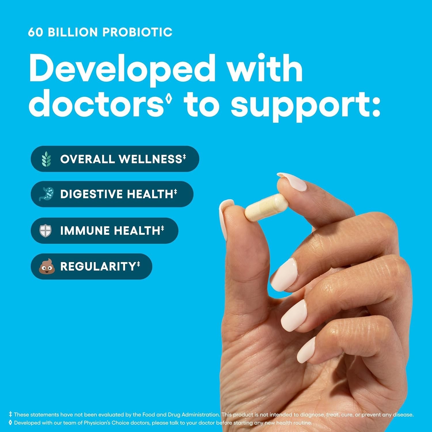 Physician’s CHOICE Probiotics 60 Billion CFU -Digestive Health, Immune Support