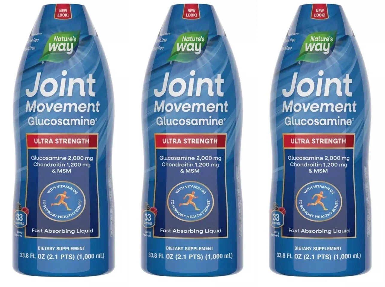 3 Pack – Nature’s Way Joint Movement Glucosamine Liquid, 33.8 fl. oz.