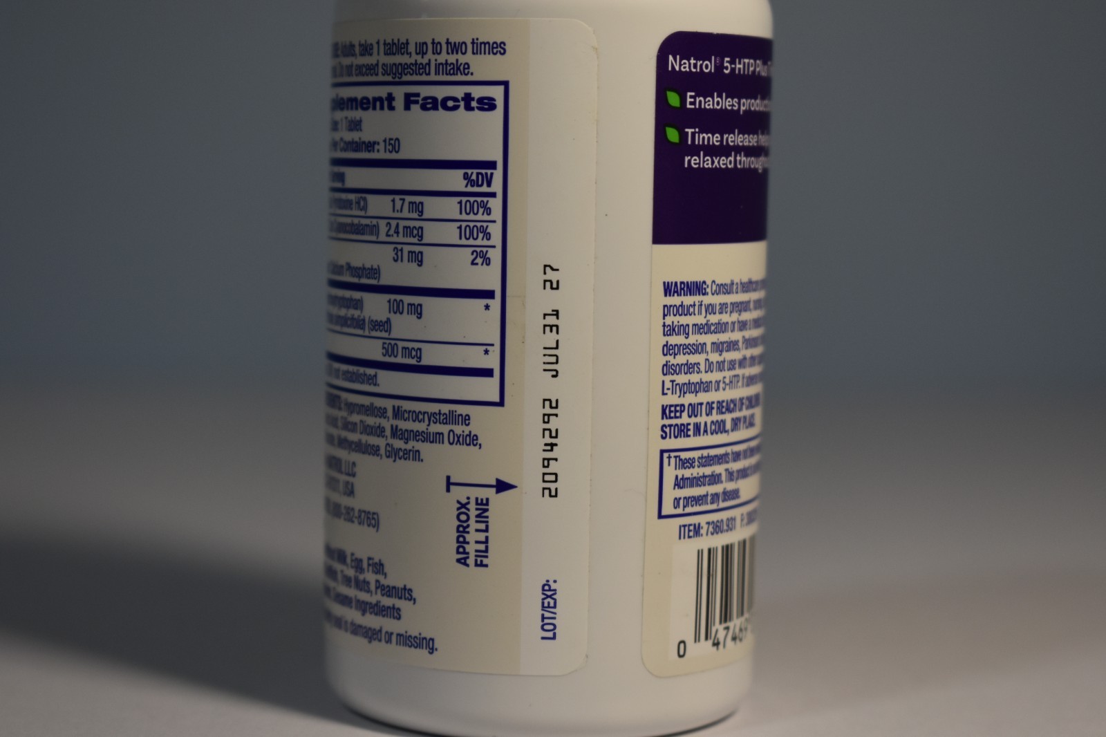 Natrol 5-HTP Plus Mood and Relaxation 100 mg, 150 Tablets