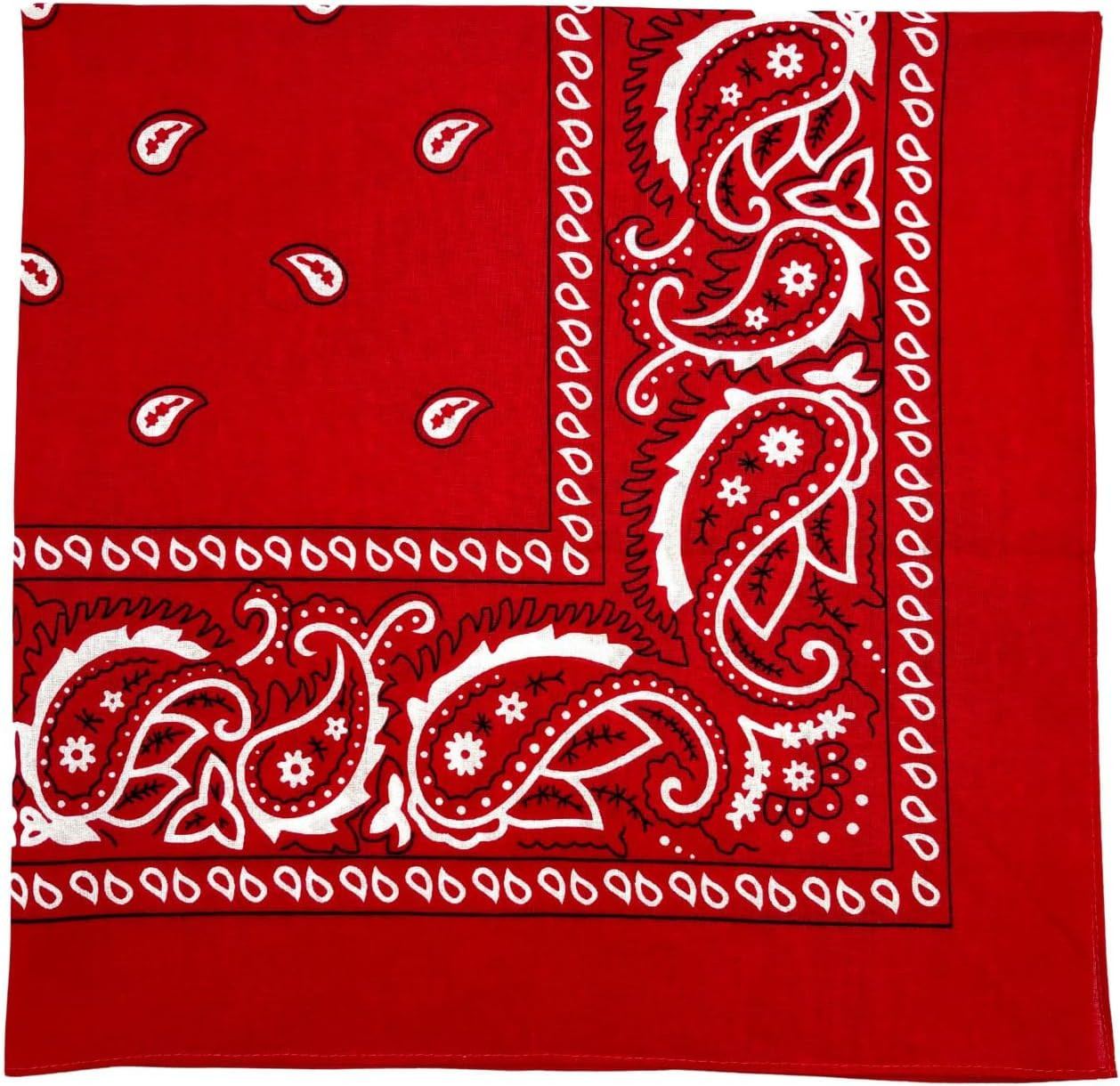 Extra Large Bandana 27” x 27” 100% Cotton for Men & Women Paisley Handkerchief H