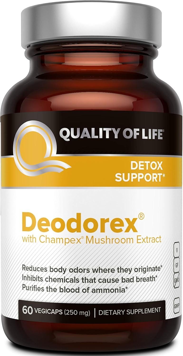 Mushroom Extract Detox Support for Odor Elimination, 60 Easy-to-Swallow Capsules