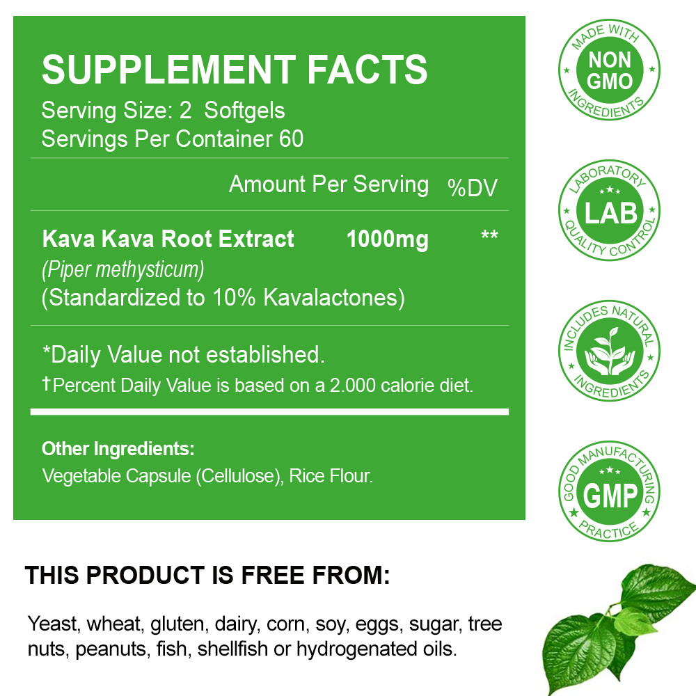 Natural Relaxing Mood Sleep Support 120 Vegan Capsules 1000mg Extra Strength USA