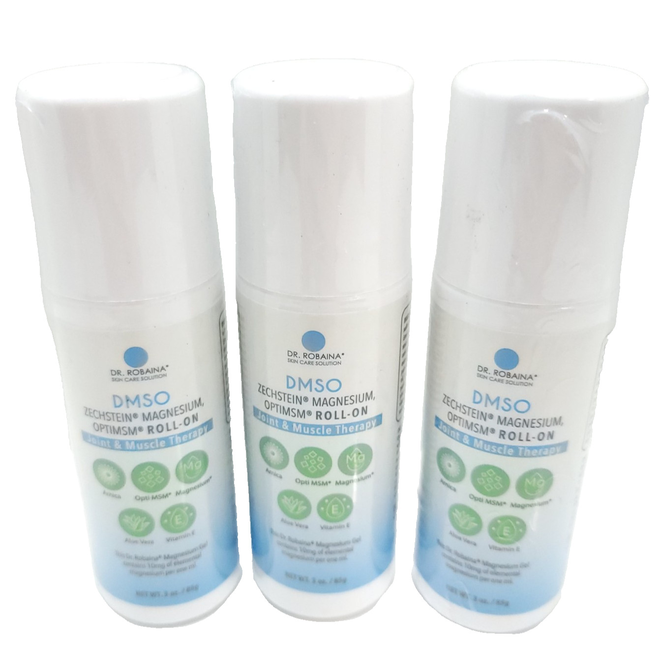 3 – 3oz. Dr. Robaina DMSO Zechstein Magnesium Roll-On Joint and Muscle Therapy