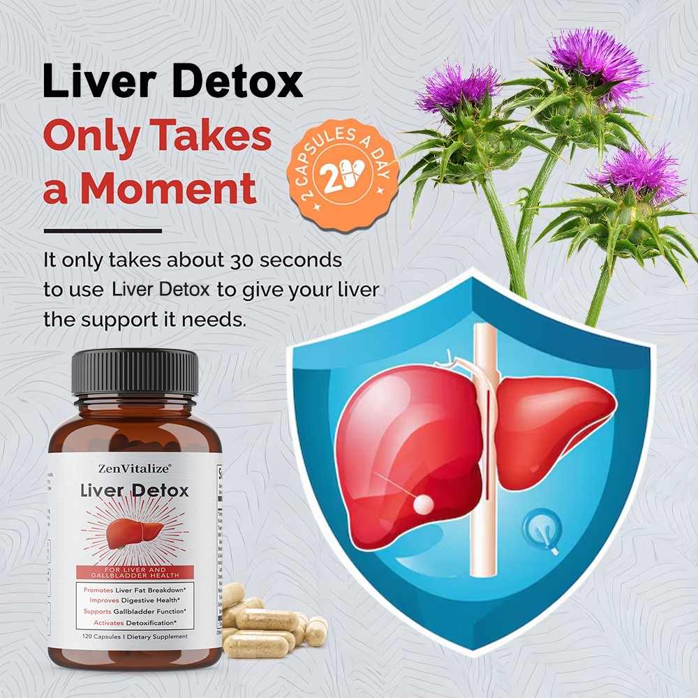 Liver Detox formulated with Milk Thistl 100mg Improves Digestive Health 30/60/12