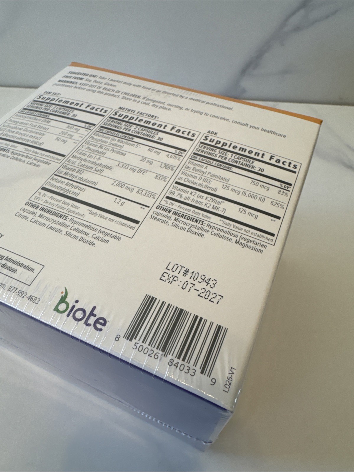 Biote Nutraceutical Nutra Pack Plus 30 Day Supply Hormone + Vitality Supplement
