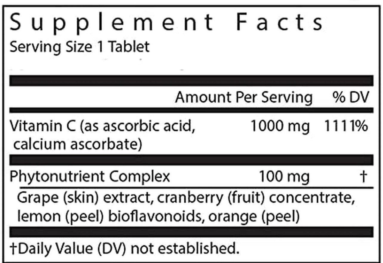 Rainbow Light Super C 1000mg Vitamin C Tablets 60 Vegan Gluten-Free Immune