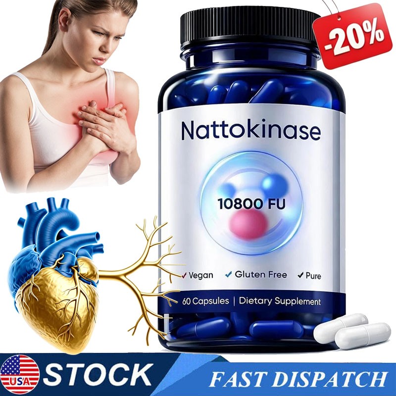 3PCS Nattokinase Supplement – 10800 FU 60 Capsules Per Serving Heart Circulation