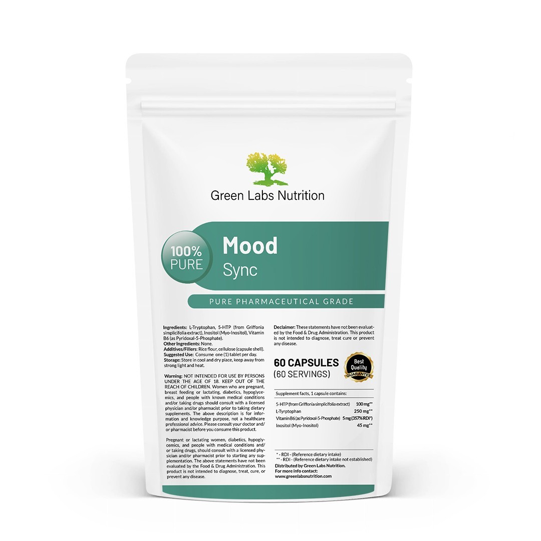 Mood Sync | Advanced Mood Balance | 5-HTP, L-Tryptophan, Inositol, Vit B6 Vit B9