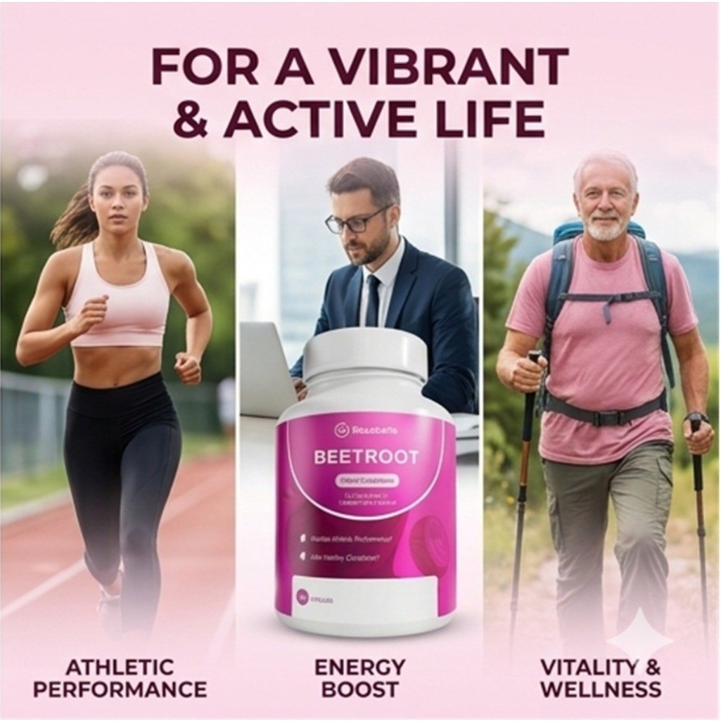 2 PACK Rosabella Beetroot 1300mg Capsules Supplement 120 Count (2 x 60ct) NEW