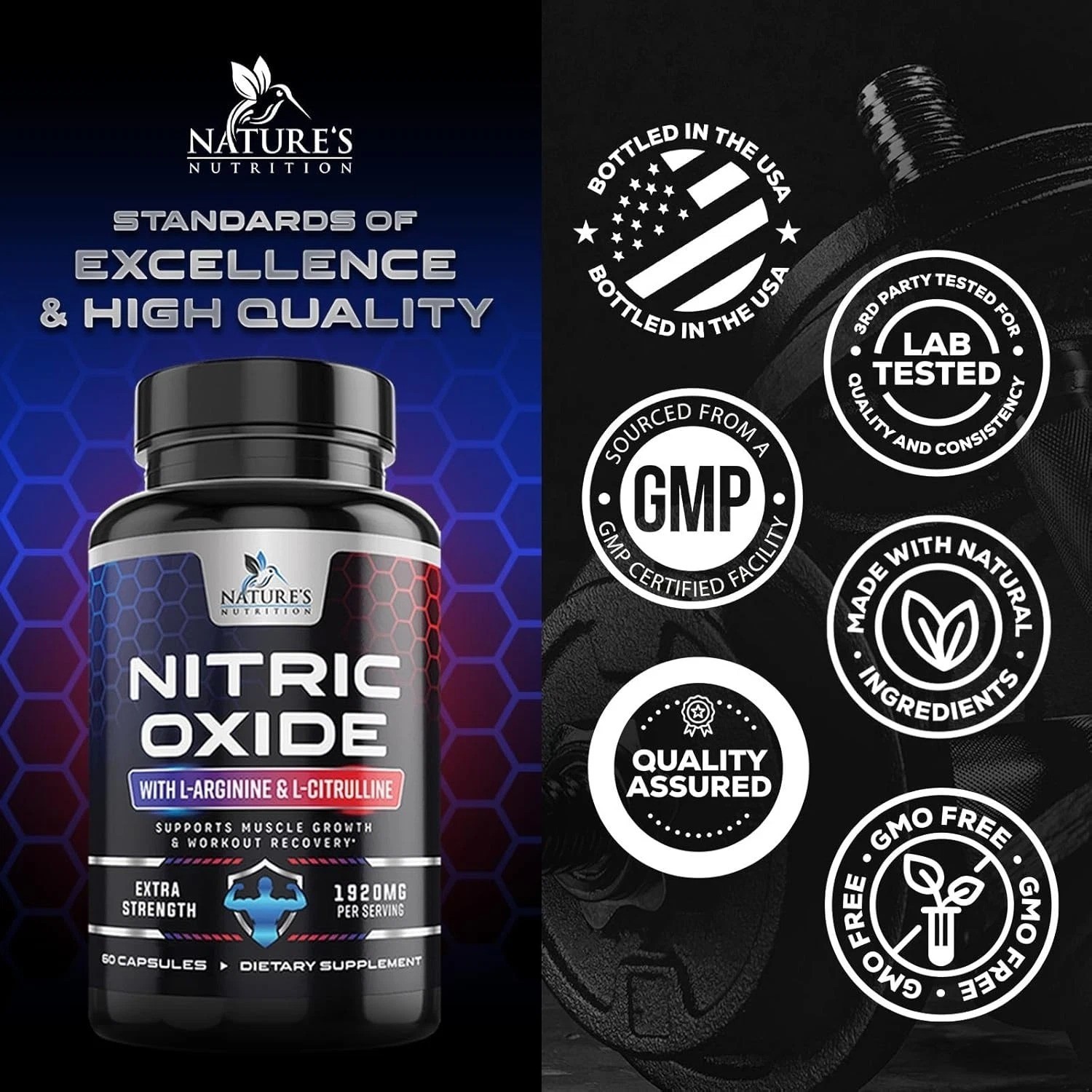 Nitric Oxide Booster Extra Strength – L Arginine 3X Strength Nitric Oxide Suppor
