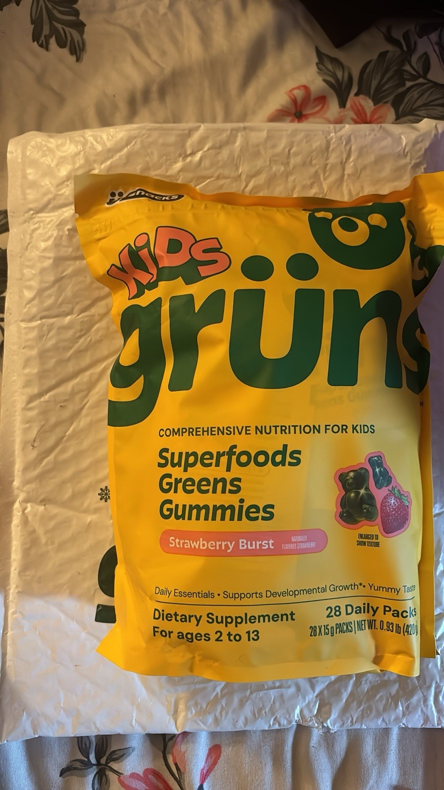 Grüns Cubs Kids Green Gummies 168ct 28 Packs Sugar-Free