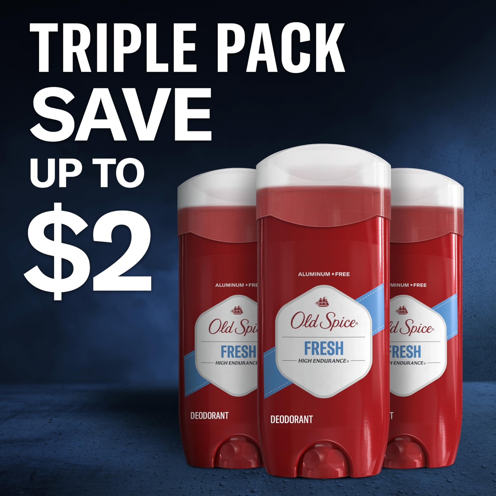 Old Spice Aluminum Free Deodorant For Men, High 3.4 Ounce (Pack of 3)