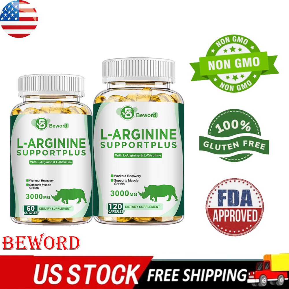 L-Arginine L-Citrulline 3000mg Extra Strength Nitric Oxide & Circulation Boost
