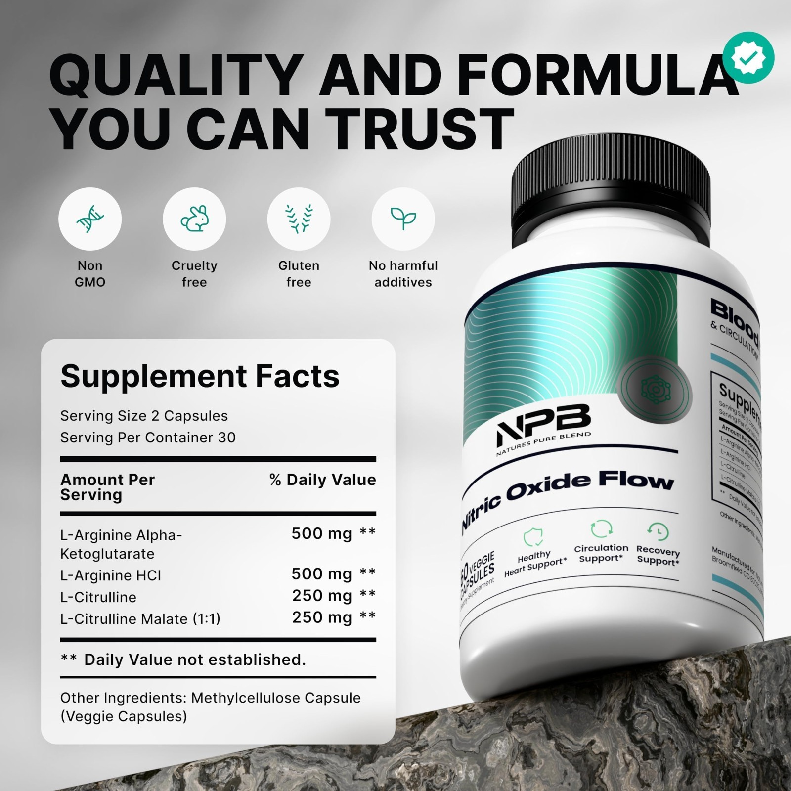 Nitric Oxide Supplements for Men – L-Arginine & L-Citrulline 1500MG – Heart & Ci
