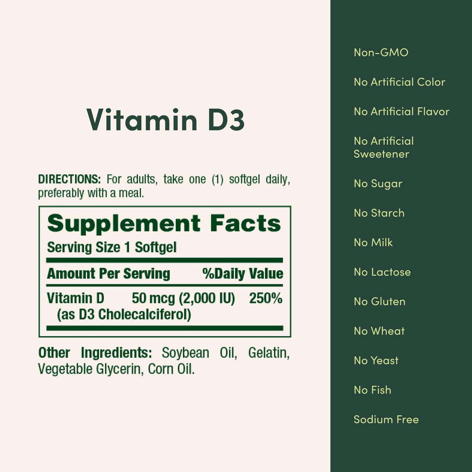 Vitamin D3 2000 IU 350 Count (Pack of 1)