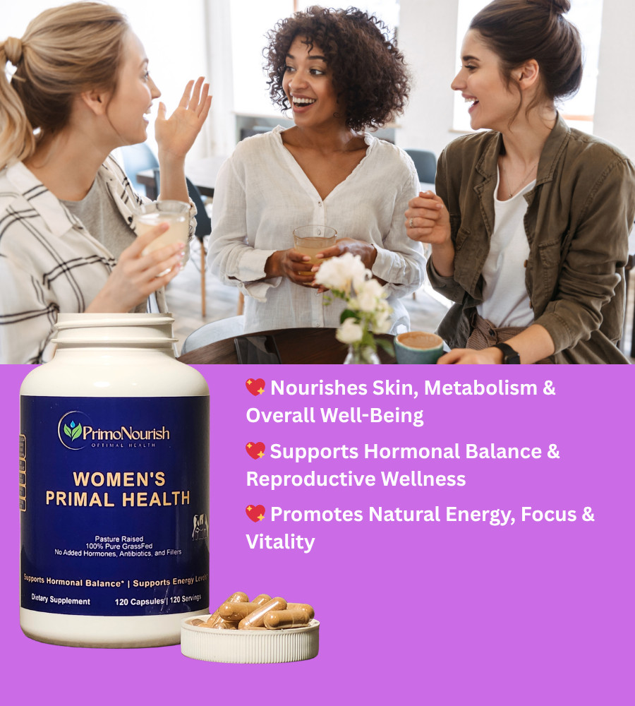 PrimoNourish Grass-Fed Beef Organ Supplement for Women, 120 Capsules