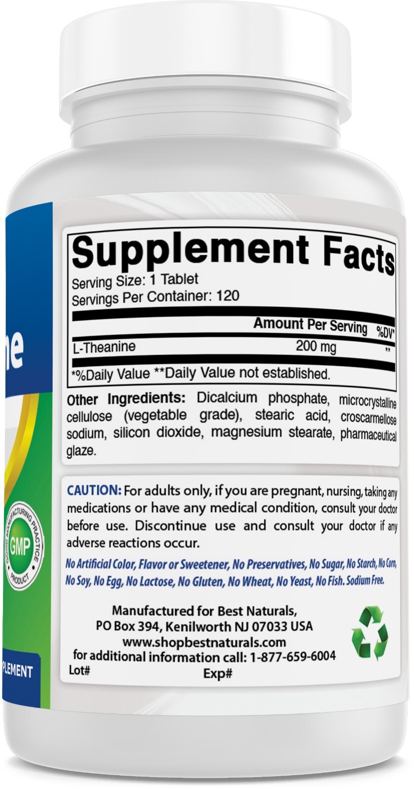 Best Naturals L-Theanine 200 mg 120 Tablets