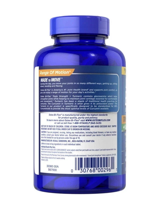 3 Pack-Osteo Bi-Flex Triple Strength Joint Health + Turmeric 220 Ct 660 Tablet