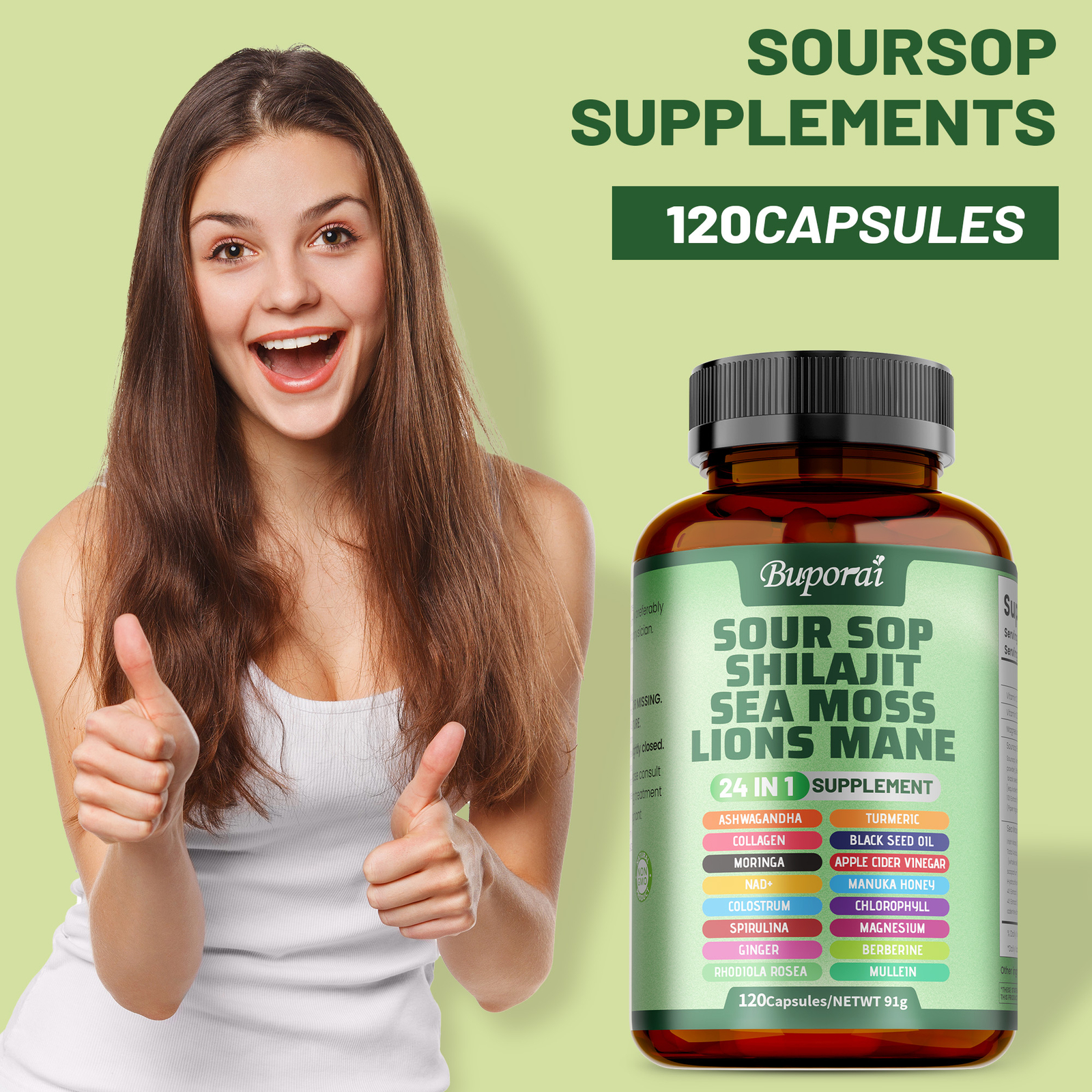 24-in-1 Soursop Shilajit Sea Moss Lion’s Mane – Antioxidants, Joint, Skin Health