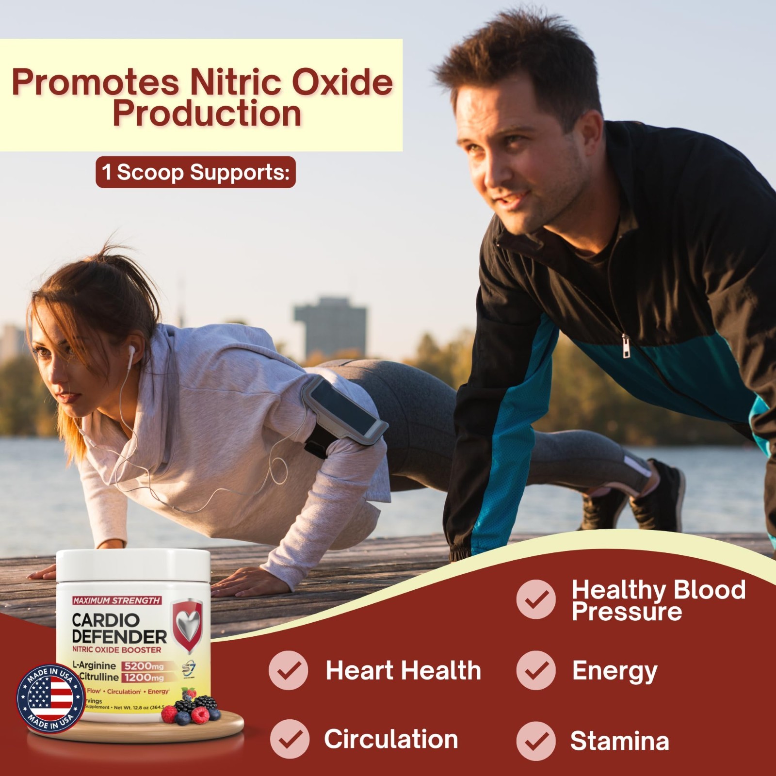 L-Arginine 5200mg & L-Citrulline 1200mg Nitric Oxide Booster for Blood Flow