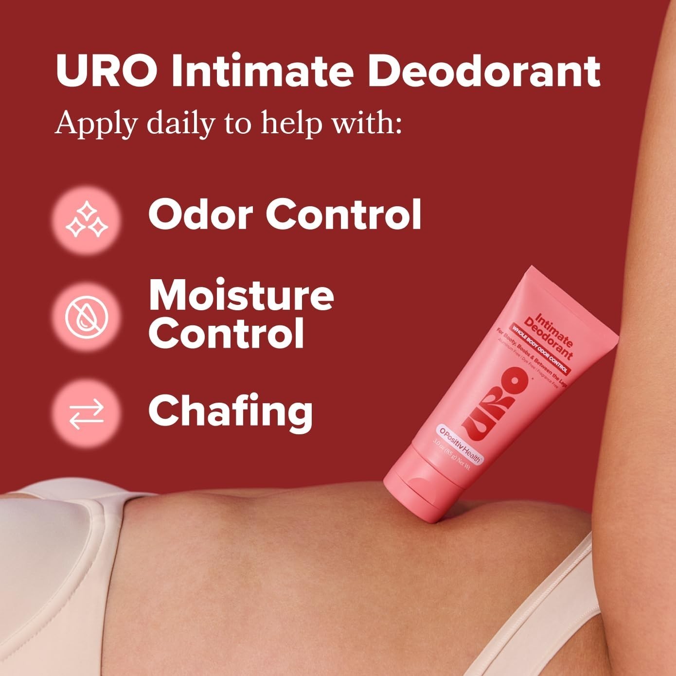 2 PCS– O Positiv URO Intimate Whole Body Deodorant Cream – Dermatologist Tested
