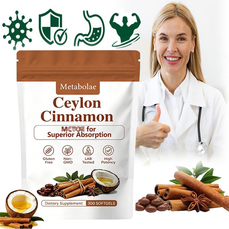 3x Metabolae Cinnamon MCT Oil Softgels, Non-GMO, Gluten Free, 300 Softgels