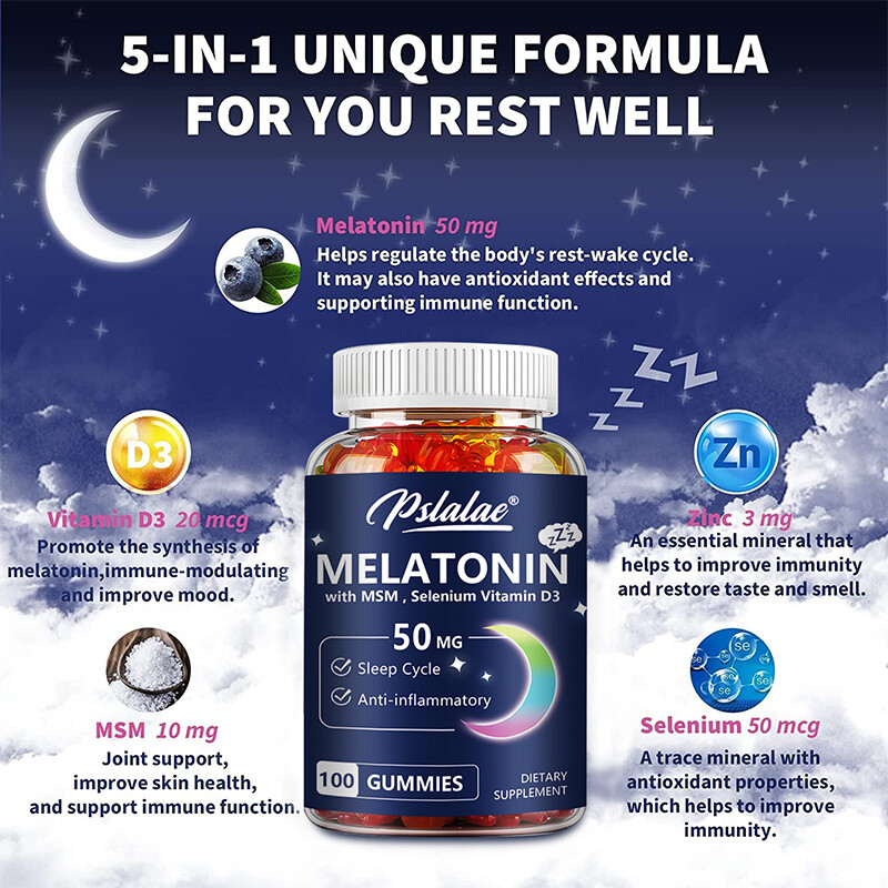 Melatonin 50mg – Sleep Aid Supplements, Regulate Sleep Cycle, Promote Relaxation