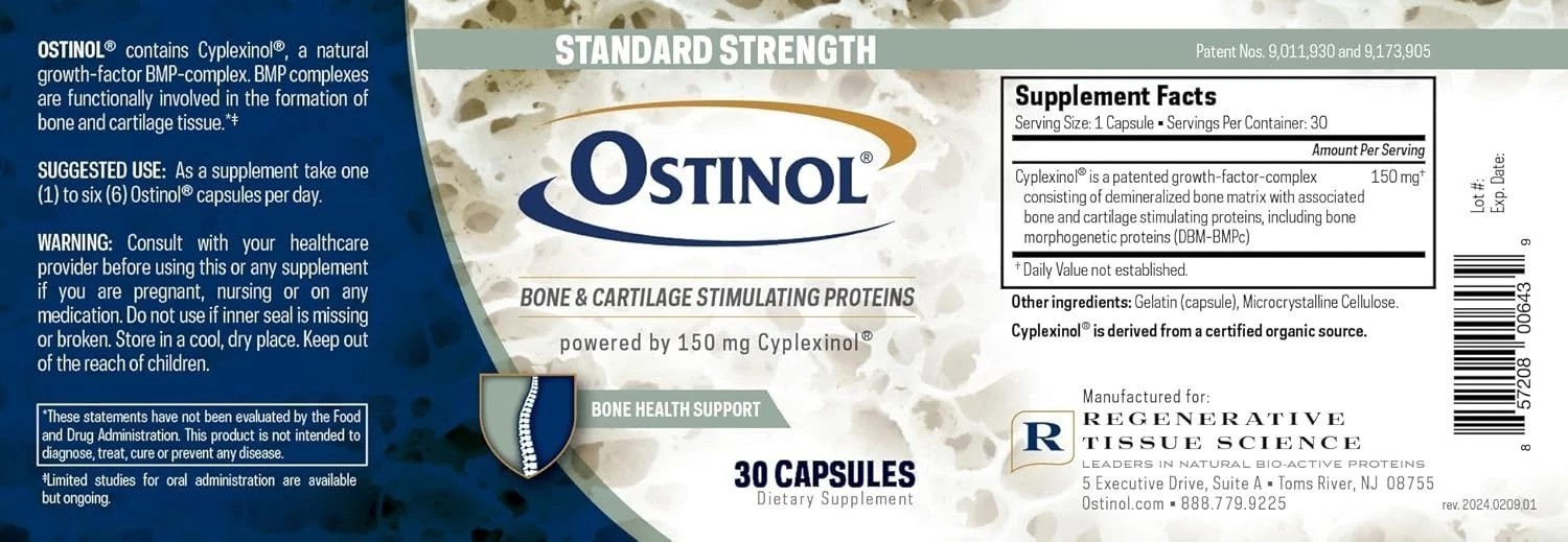 Ostinol Standard 150mg. Bone & Joint Supplement. Stem Cell Activation Certifi…