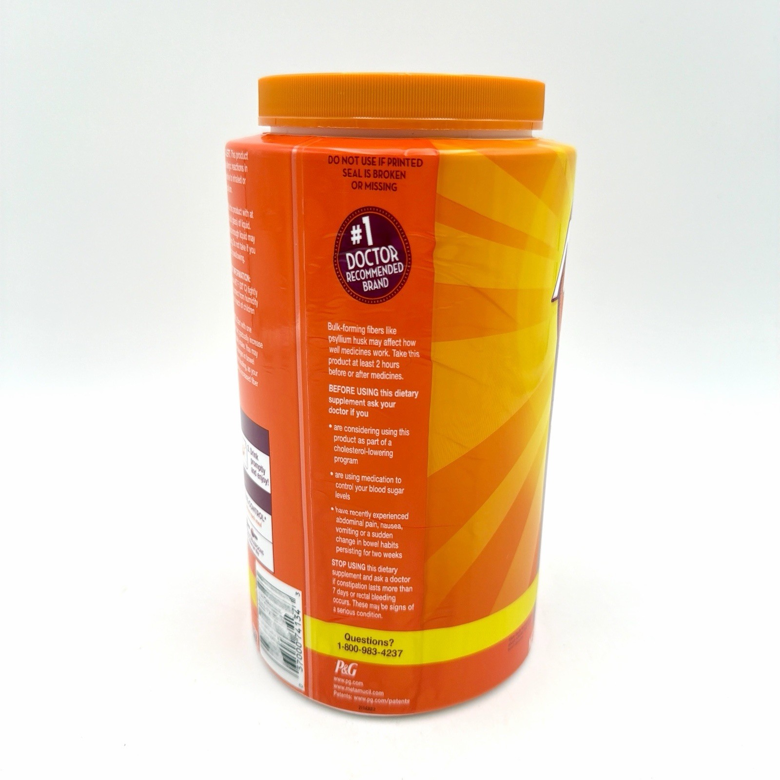 Metamucil Psyllium Fiber 4-in-1 Orange Powder 48.2 oz 3lb New Sealed Exp 12/2028
