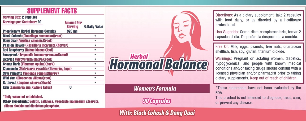 Balance Hormonal. Suplemento natural para balancear las hormonas femeninas.