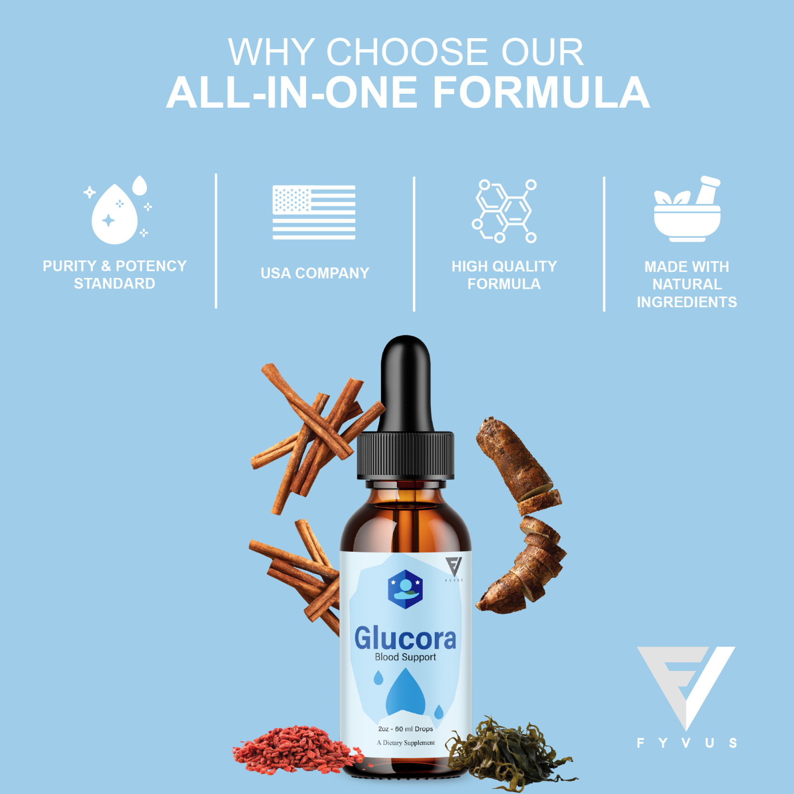 (5 Pack) Glucora Premium Blood Support Liquid Drop Supplement, Glucoras (10oz)