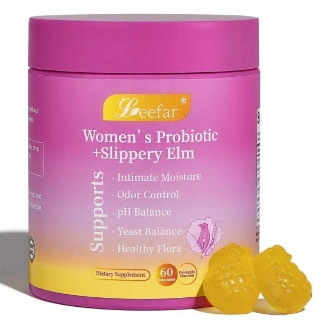 3PCS Women’s Probiotic Gummies Slippery Elm Pineapple pH Balance 60 Gummies