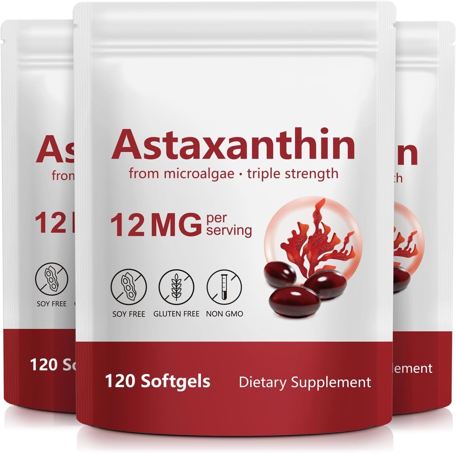 Astaxanthin 12mg – Antioxidant, Supports Eye, Joint, Skin Health, Immune Support