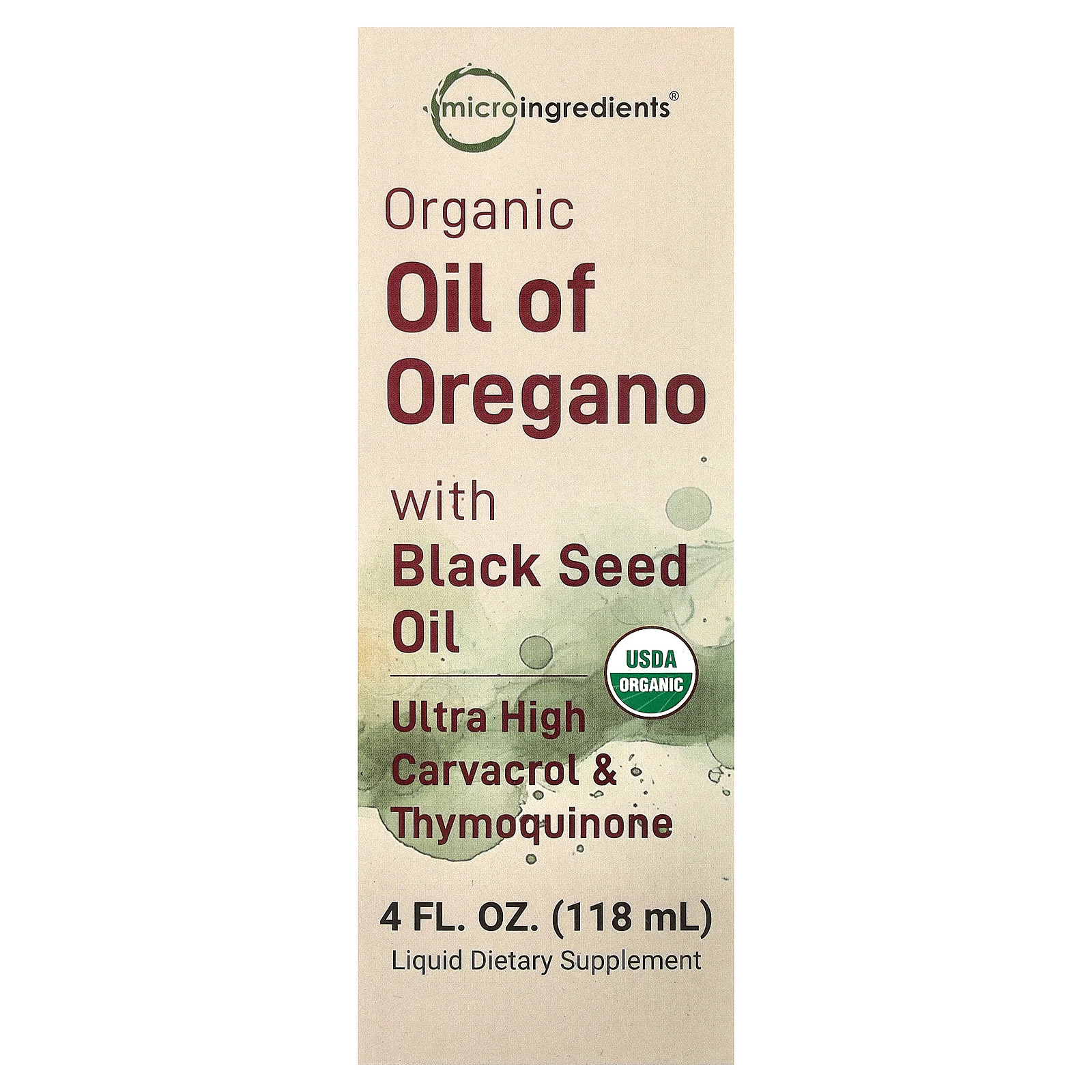 Organic Oil of Oregano With Black Seed Oil, 4 fl oz (118 ml)