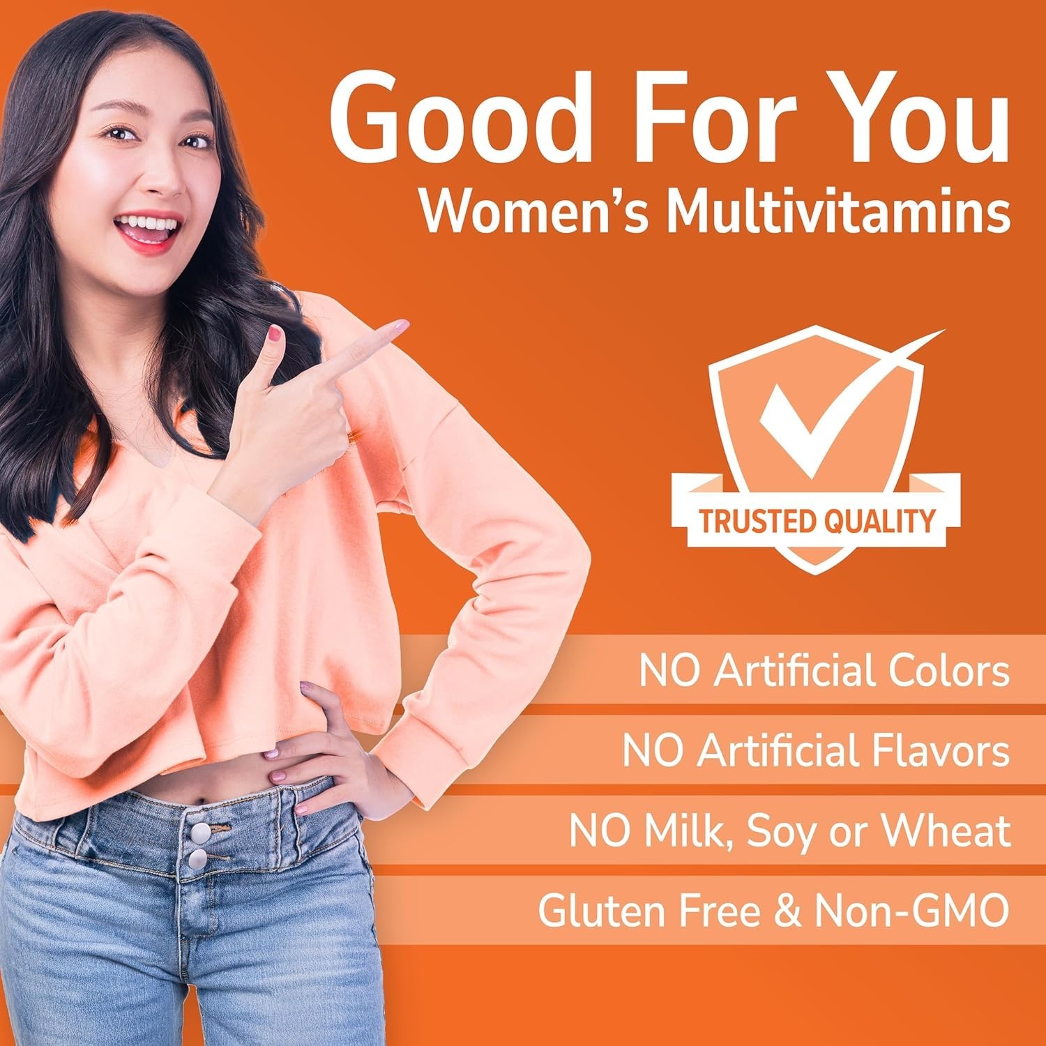 Heart Supporting Daily Multivitamins for Women – 100 Tablets, Sugar-Free Formula