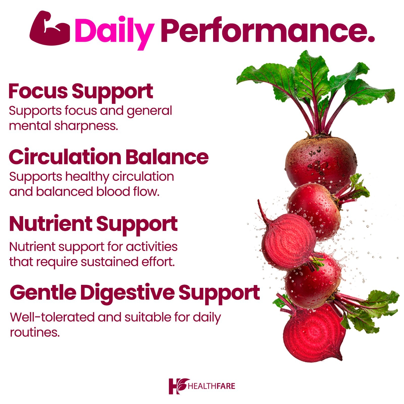 HealthFare Beet Root 2000 mg Strength 10:1 Extract, 60 Vegan Capsules