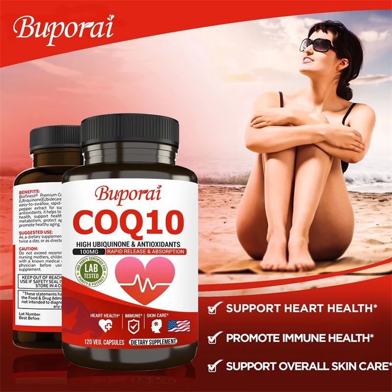 CoQ10 120pcs,Promotes Blood Circulation,Supports Heart and Blood Pressure Health