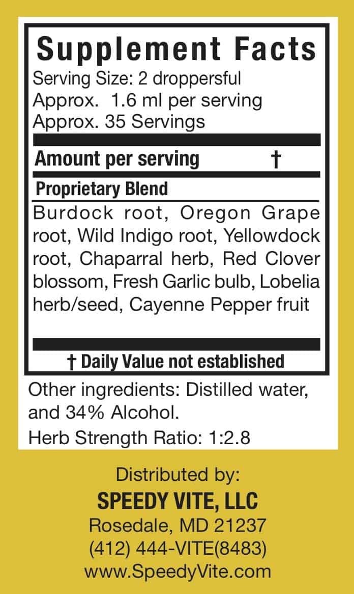 SpeedyVite® Natural Blood Cleanser Supplement (2 Fl oz Drops) Organic & Wild