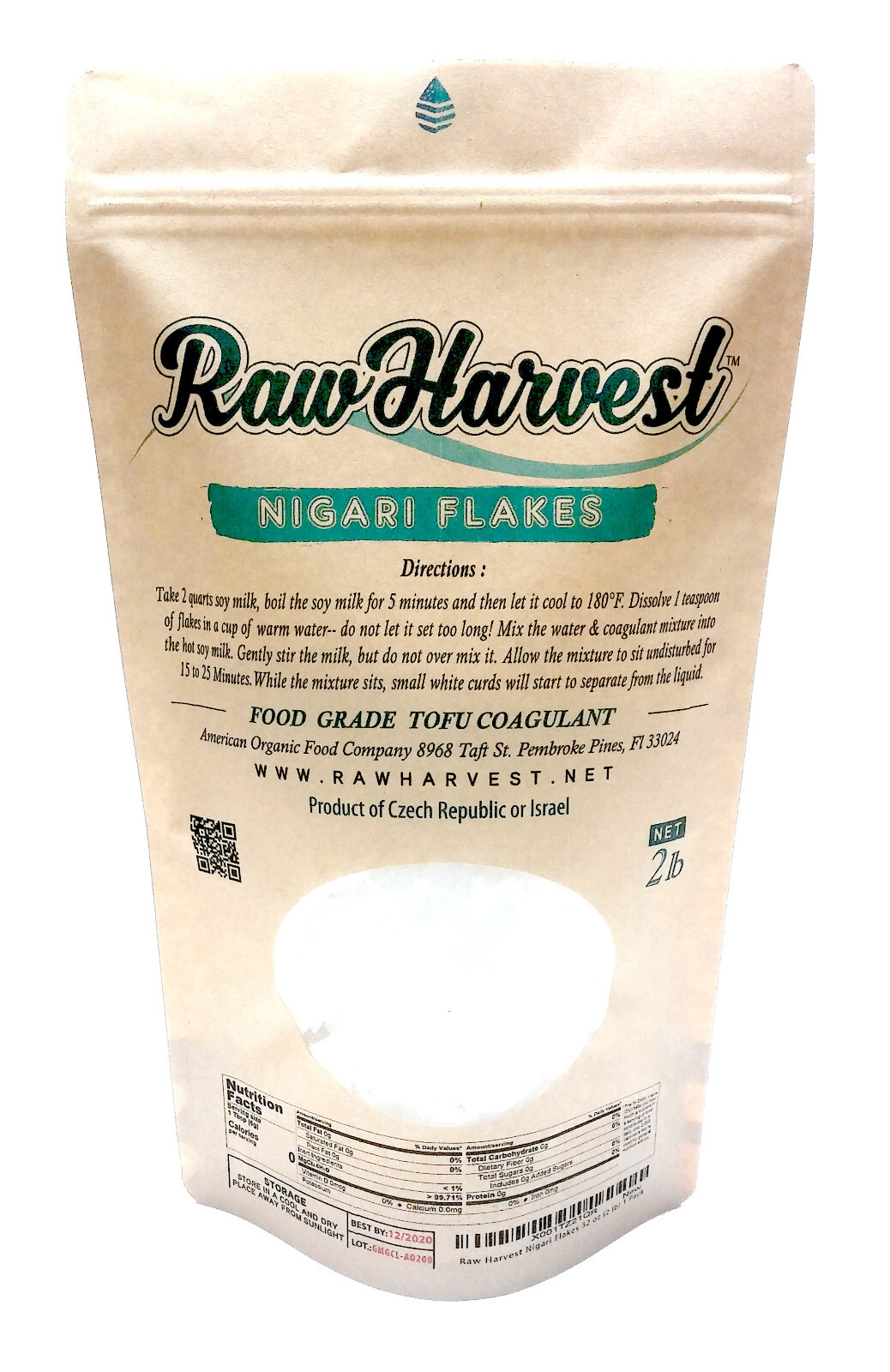 RawHarvest Nigari Flakes 32 oz (2 Lb) Food Grade Tofu Coagulant