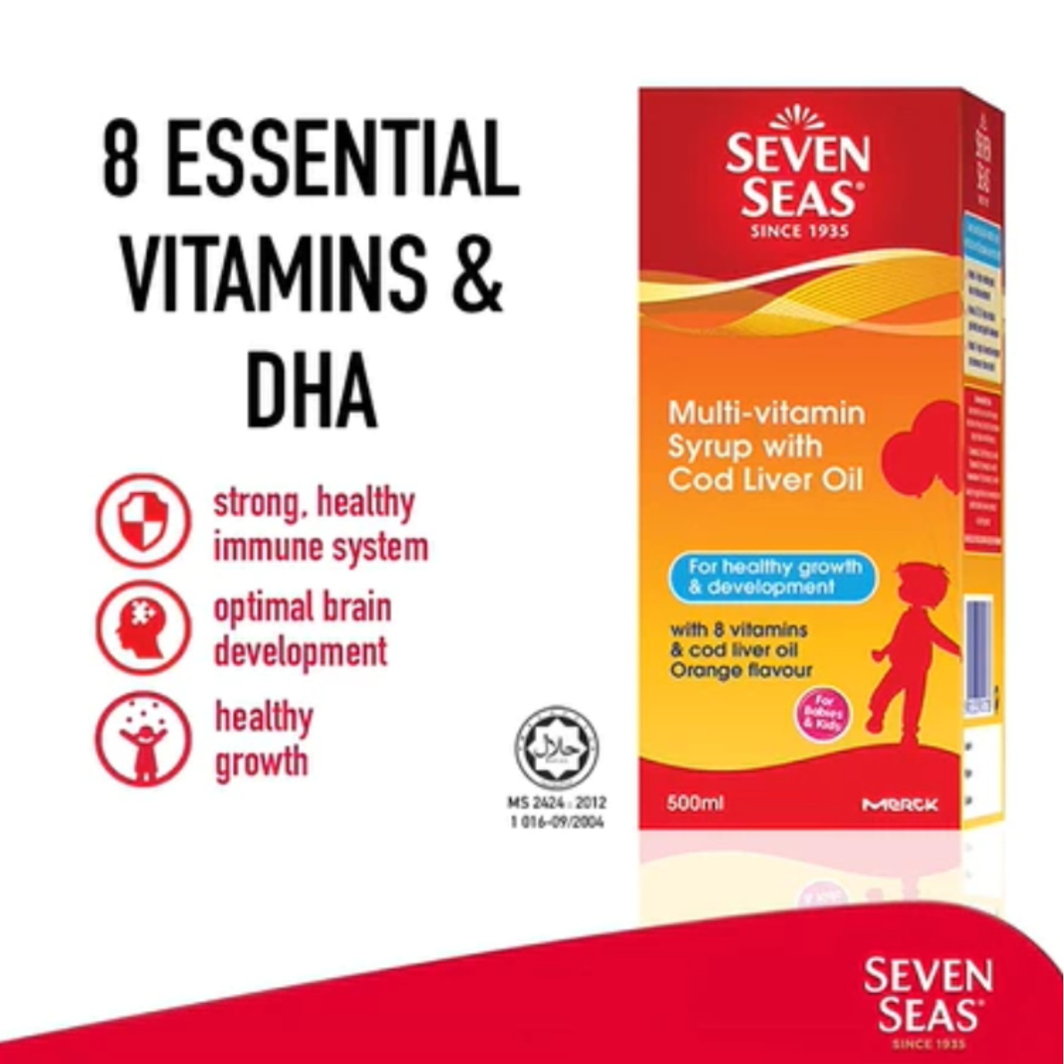 2x 100ml Seven Seas Multivitamin Syrup Liver Oil DHA With Orange Flavor For Kid