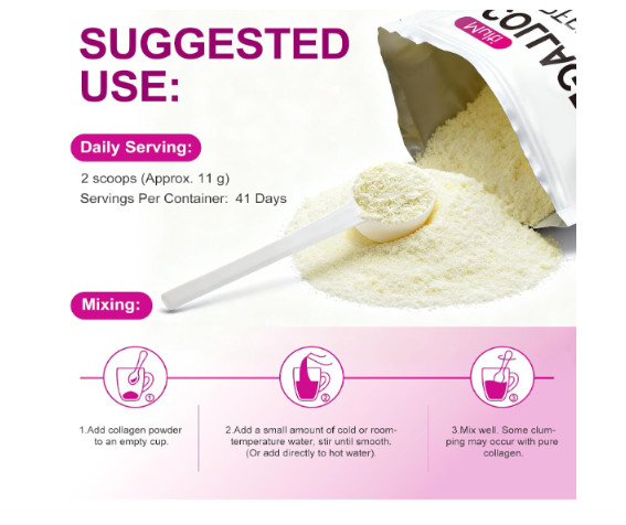 Multi Collagen Peptides Powder Types I II III V X Biotin Vit C Hyaluronic Acid 1