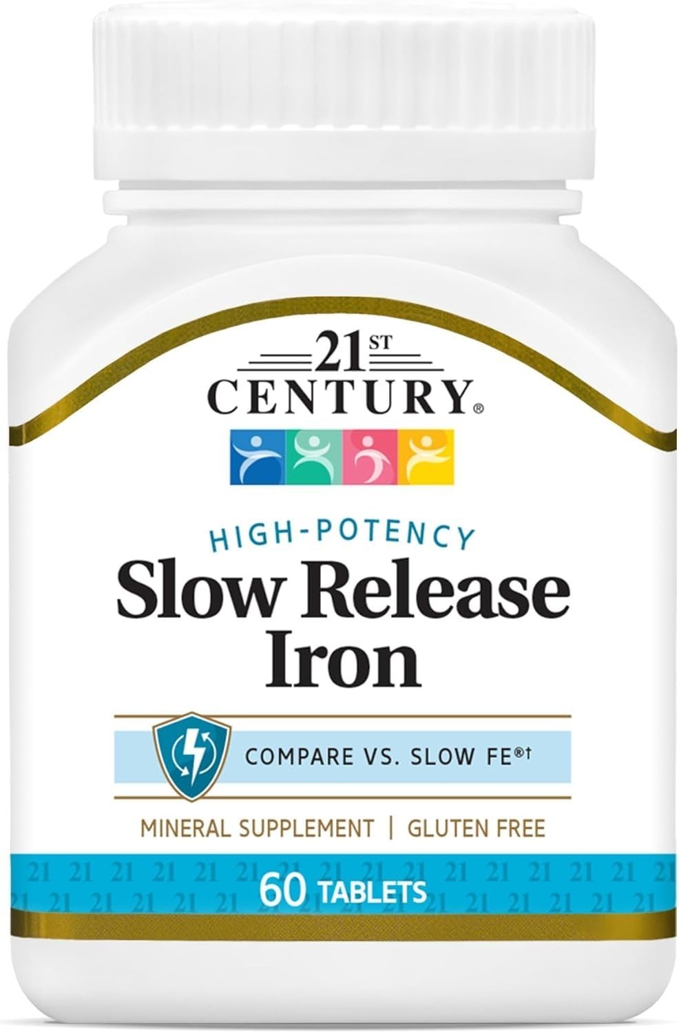 Slow Release Iron Tablets – 60 Count, Pack of 3 – Supports Energy & Blood Health