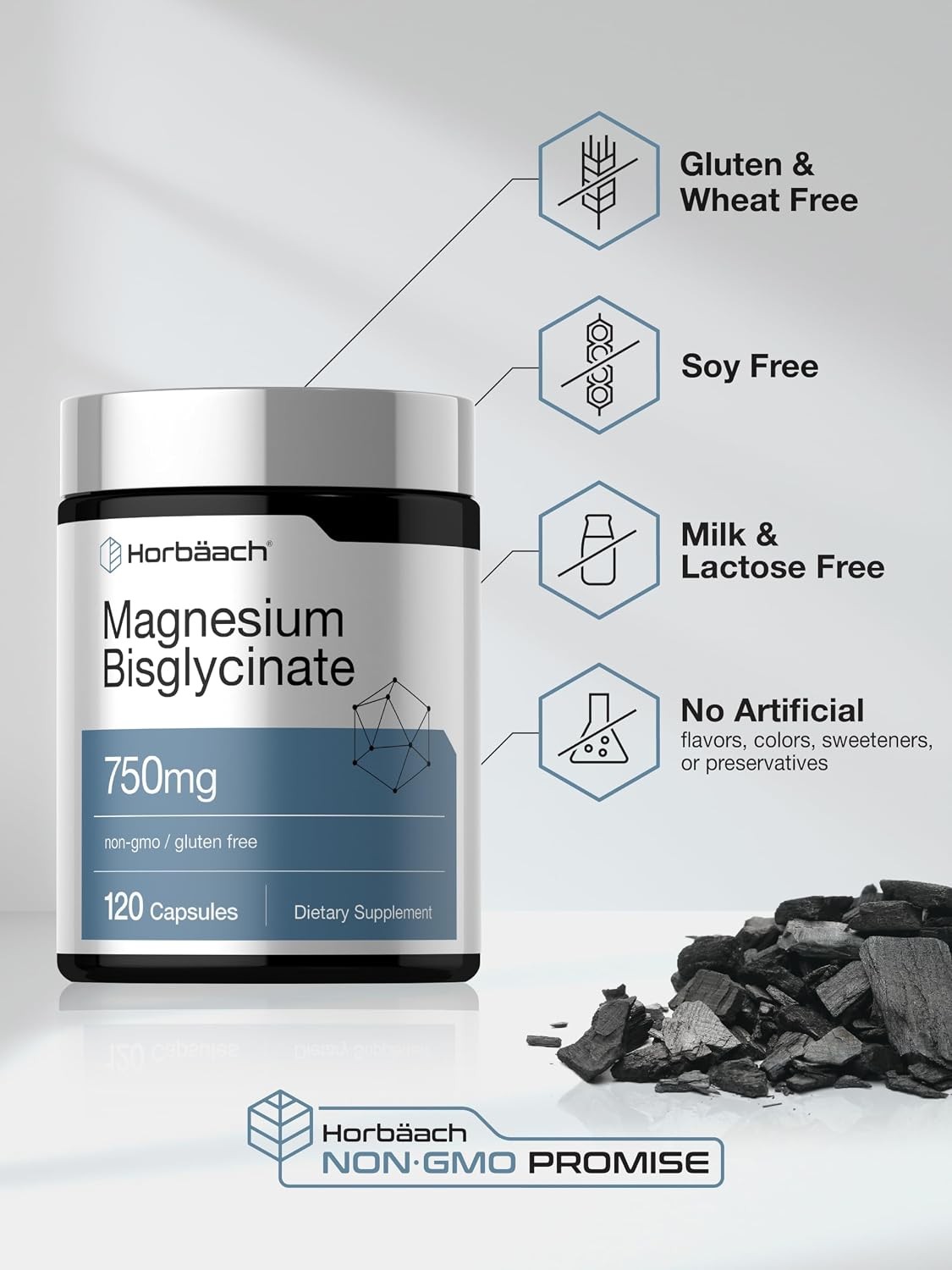 Bisglicinato de Magnesio 100% Quelato, No Laxante, Máxima Absorción y Bioavailab