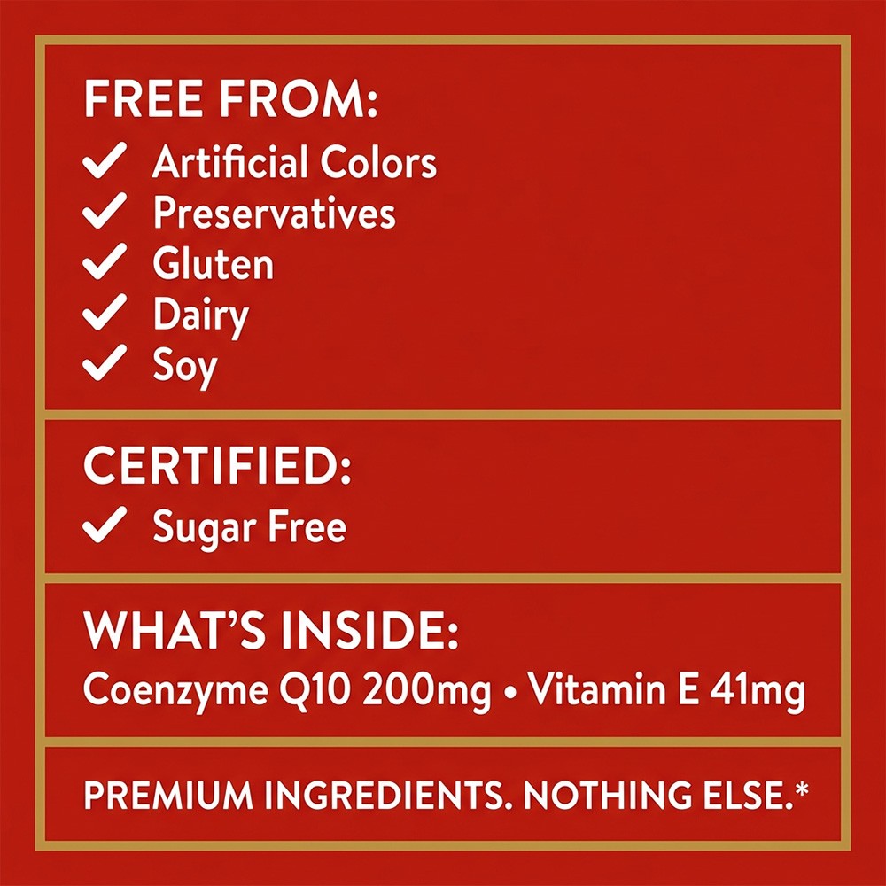 Coq10 200mg With Vitamin E Heart Energy Support,Sugar Free,30/60/120 Capsules