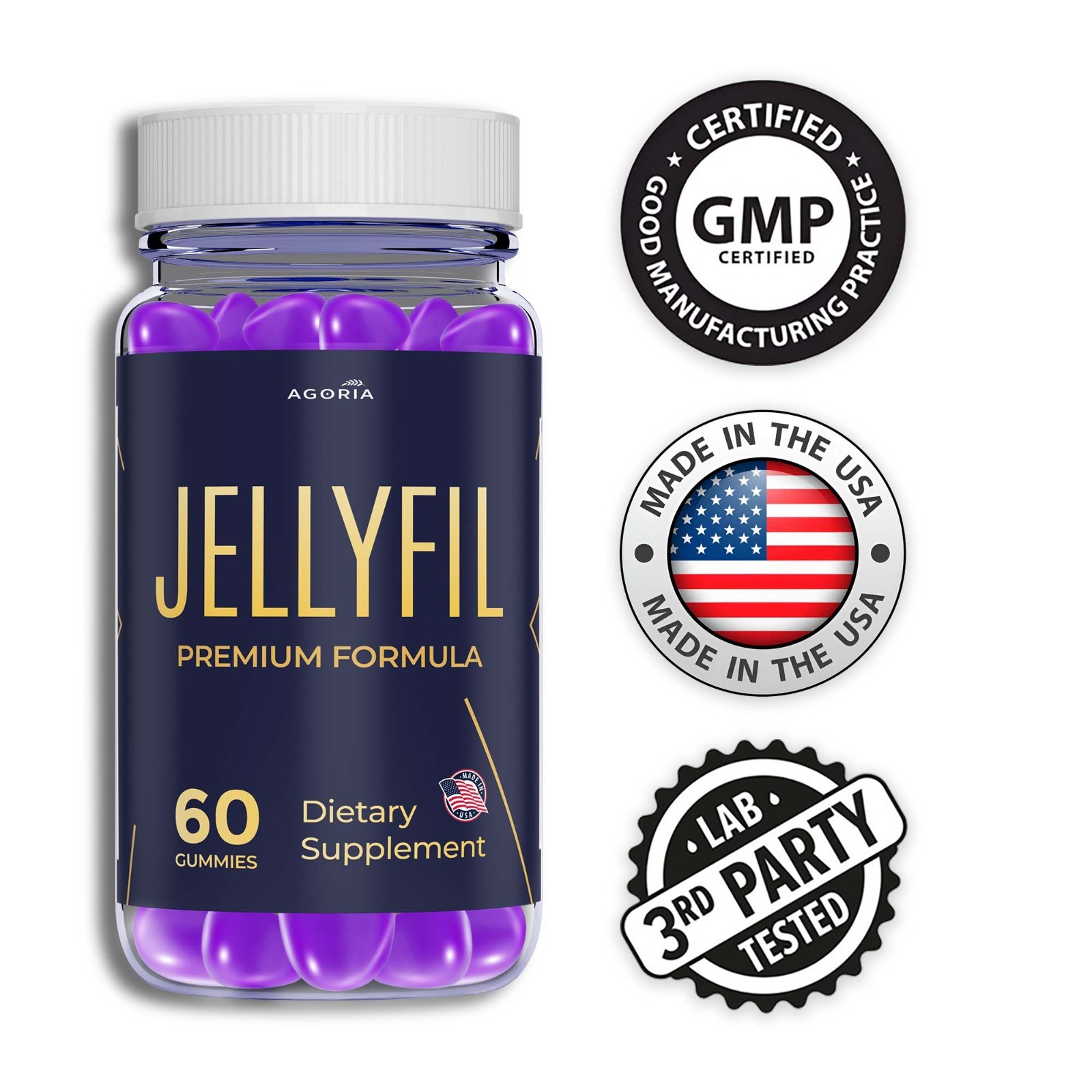 (1 Pack) Jellyfil Male Gummys, Advanced Male Health Vitamin Support Gummies