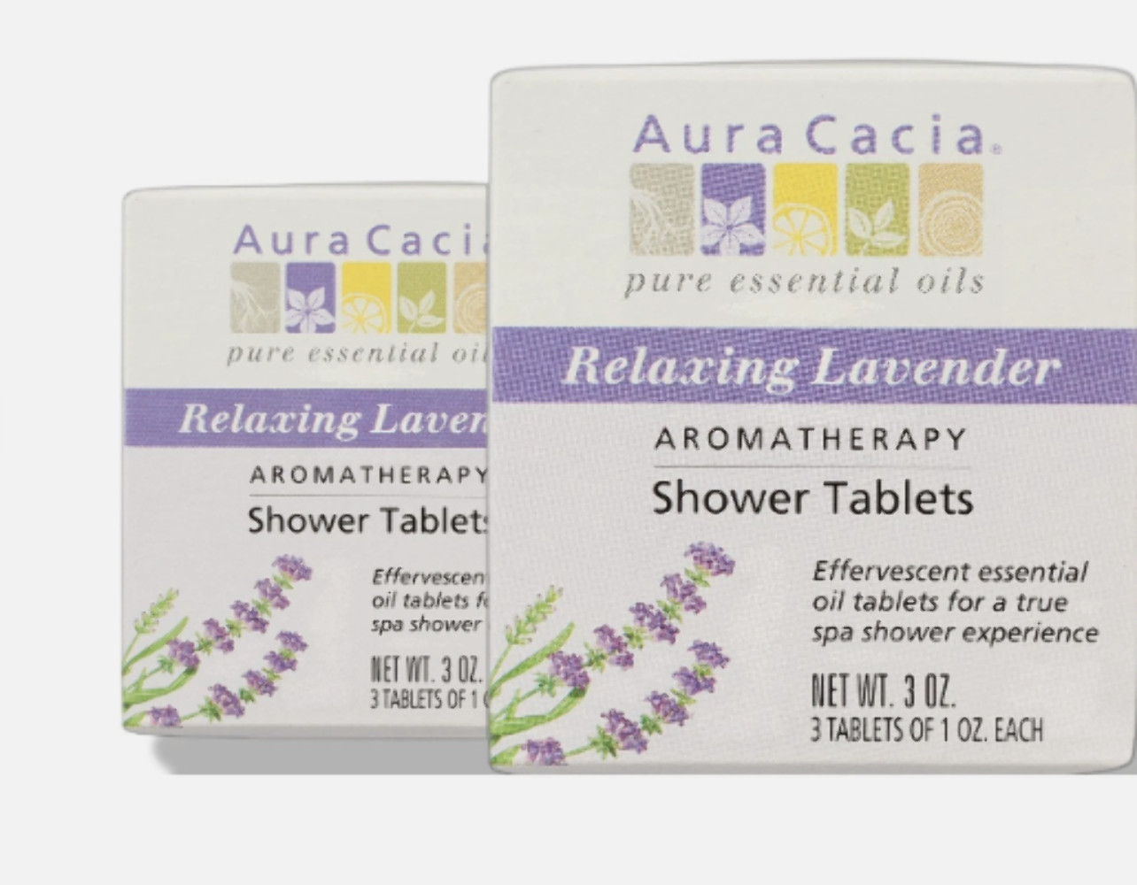 Aura Cacia Shower Tablets Relaxing Lavender, 3 OZ.- 3 Tablets of 1 OZ. Each