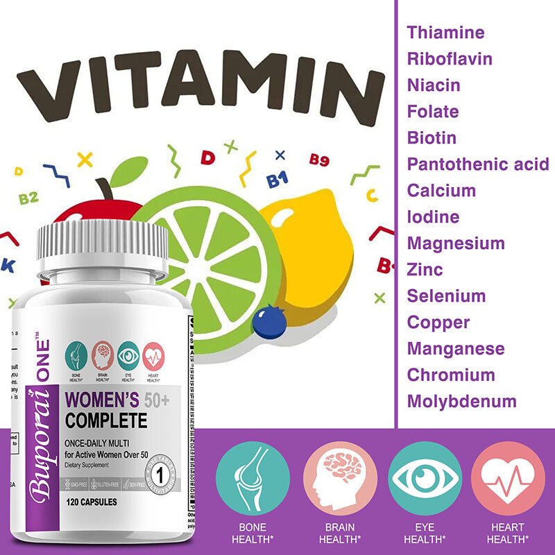 Women’s 50+ Complete – Multivitamins, Minerals – Supports Heart and Skin Health