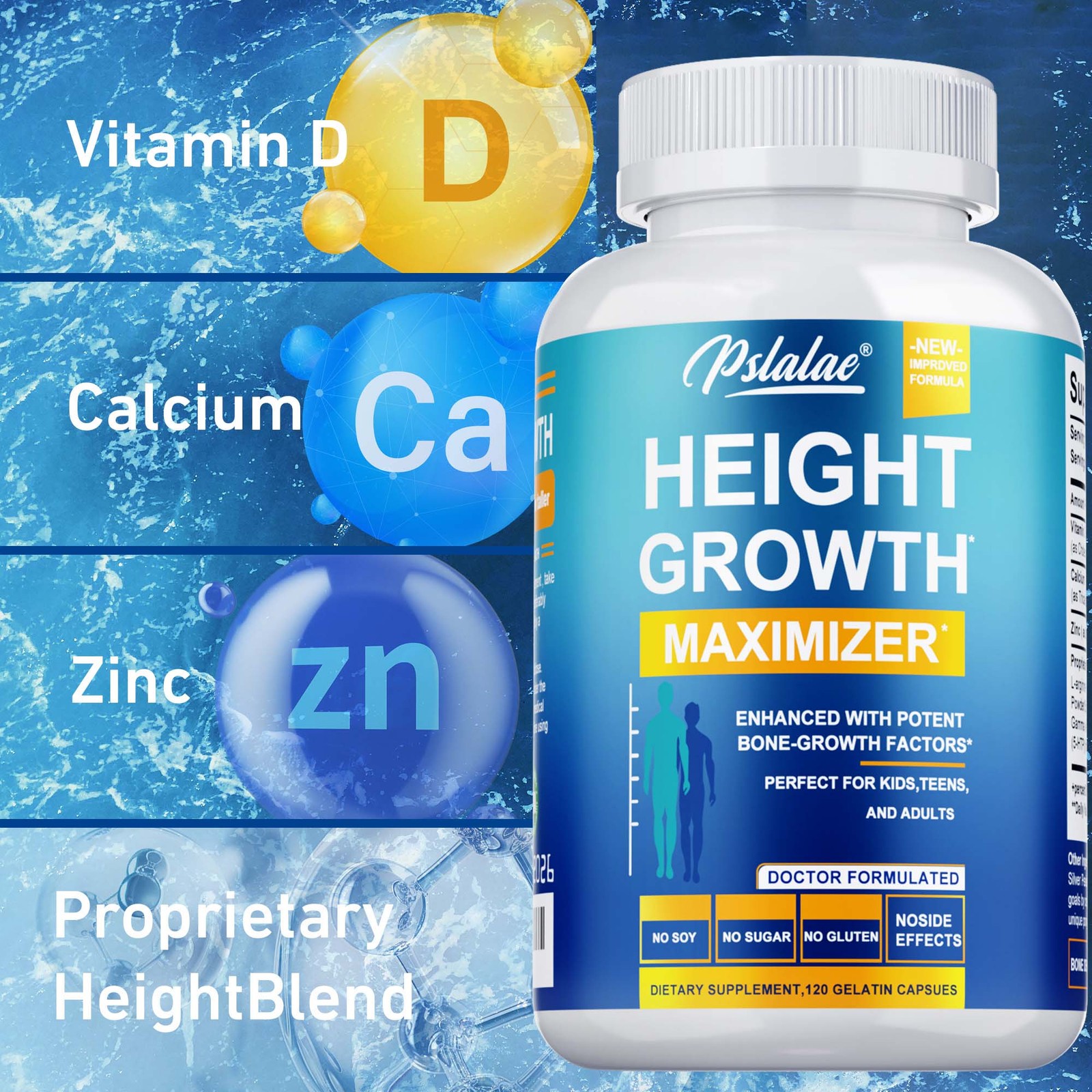 Height Growth Maximizer – Natural Height Increase Supplements – with Vitamin D