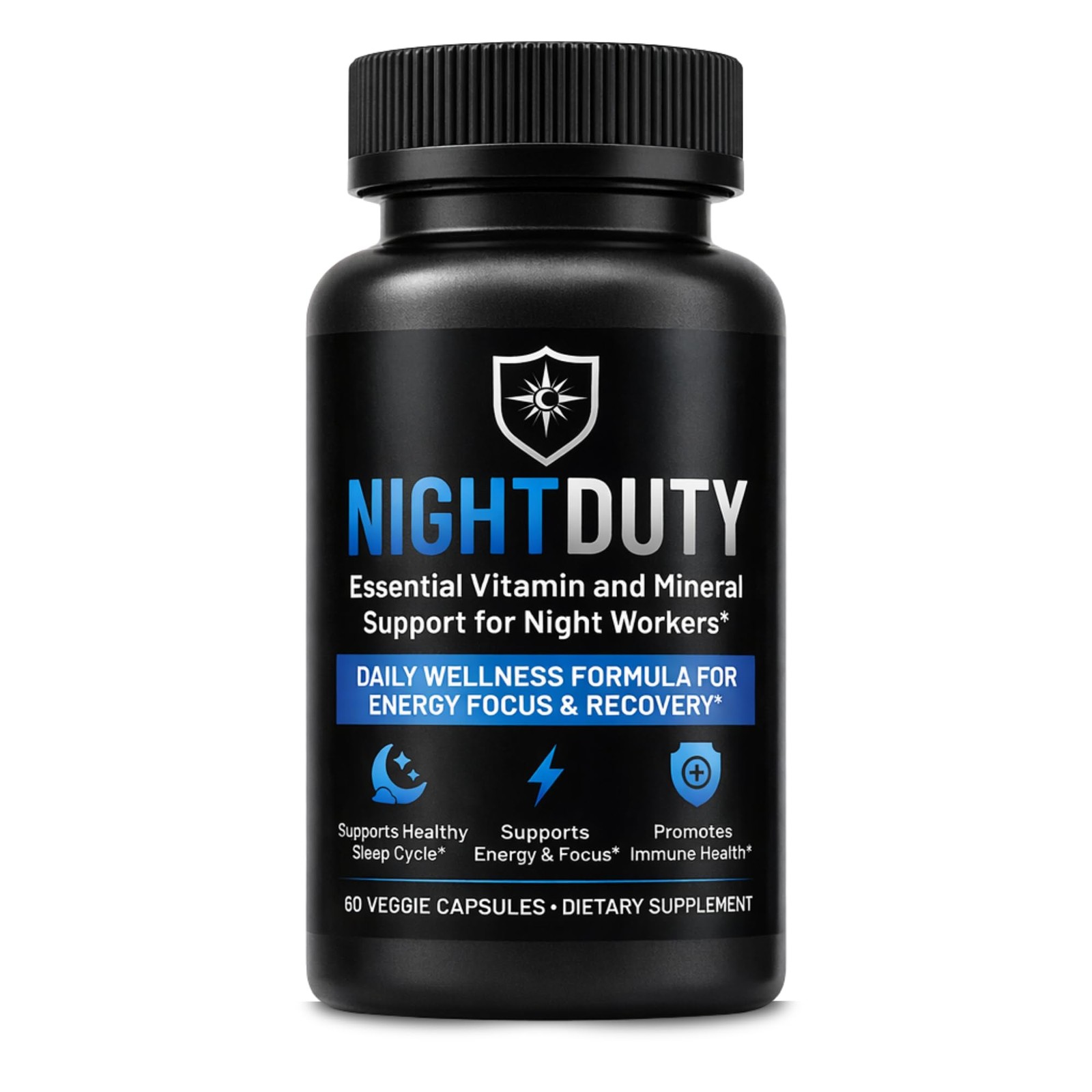 NIGHTDUTY Night Shift Essentials Multivitamin for 60 Count (Pack of 1)