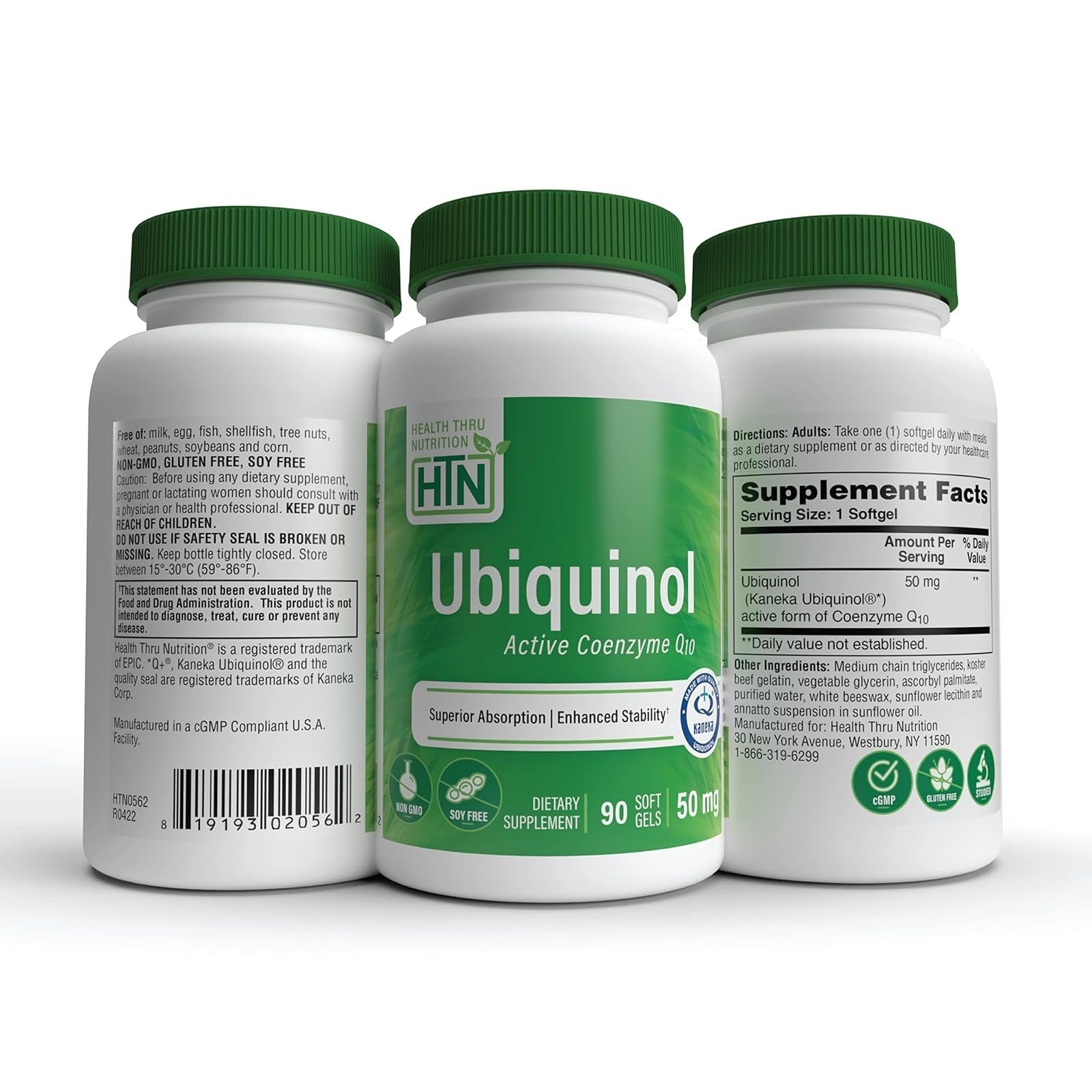 Health Thru Nutrition Ubiquinol 50mg 90 Softgels – Heart Health Support